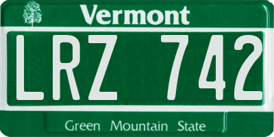VT license plate LRZ742
