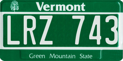 VT license plate LRZ743