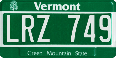 VT license plate LRZ749