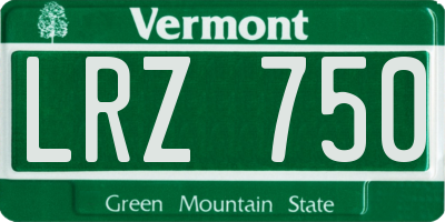 VT license plate LRZ750