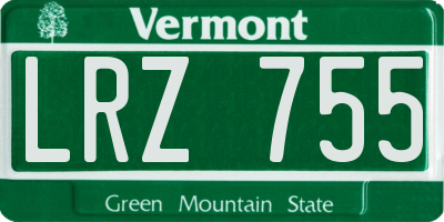 VT license plate LRZ755