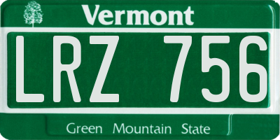 VT license plate LRZ756