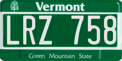 VT license plate LRZ758