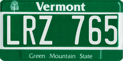 VT license plate LRZ765