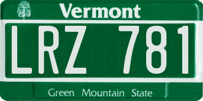VT license plate LRZ781