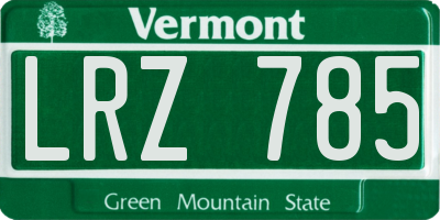 VT license plate LRZ785