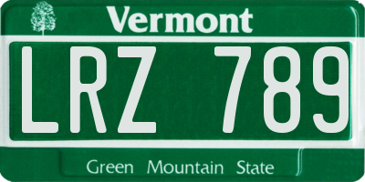 VT license plate LRZ789