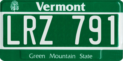 VT license plate LRZ791