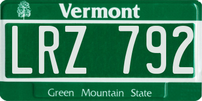 VT license plate LRZ792