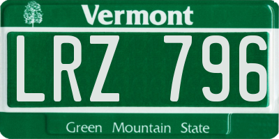 VT license plate LRZ796