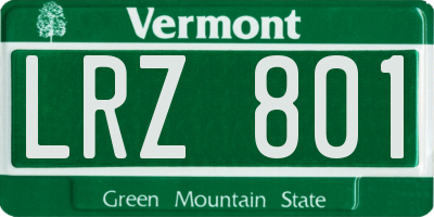 VT license plate LRZ801