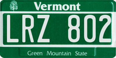 VT license plate LRZ802