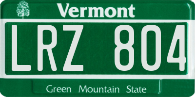 VT license plate LRZ804