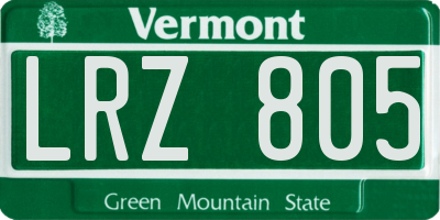 VT license plate LRZ805