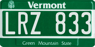VT license plate LRZ833