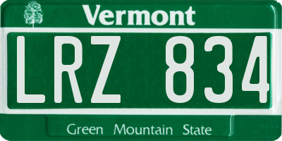 VT license plate LRZ834