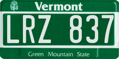 VT license plate LRZ837
