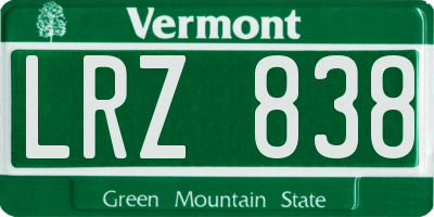 VT license plate LRZ838
