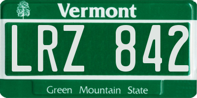 VT license plate LRZ842