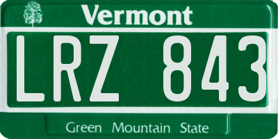VT license plate LRZ843