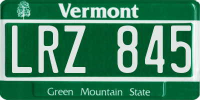 VT license plate LRZ845