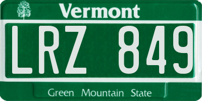 VT license plate LRZ849