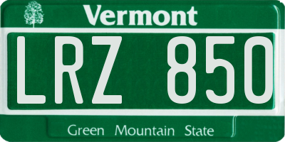 VT license plate LRZ850