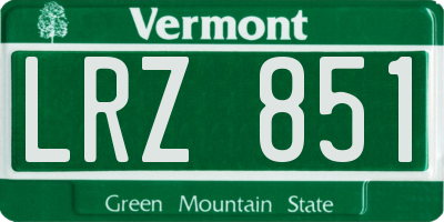 VT license plate LRZ851