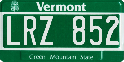 VT license plate LRZ852