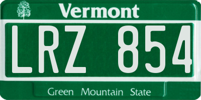 VT license plate LRZ854