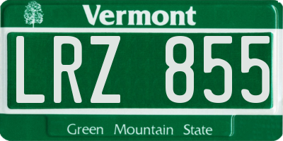 VT license plate LRZ855