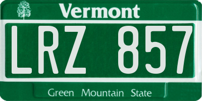 VT license plate LRZ857