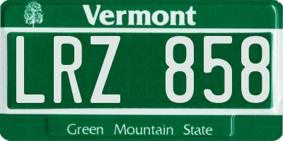 VT license plate LRZ858