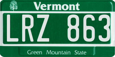 VT license plate LRZ863