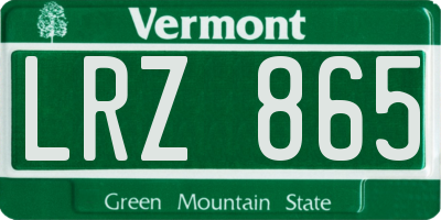 VT license plate LRZ865