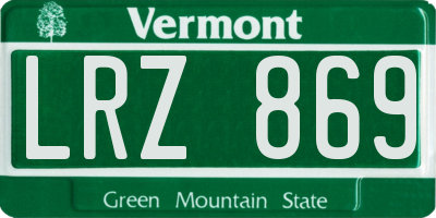 VT license plate LRZ869