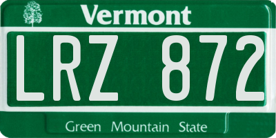 VT license plate LRZ872