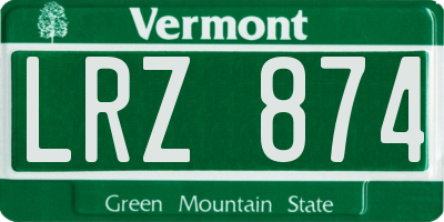 VT license plate LRZ874