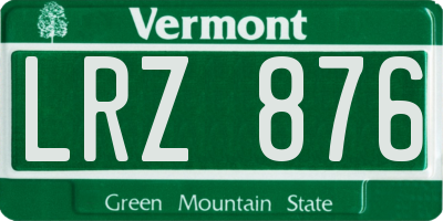 VT license plate LRZ876