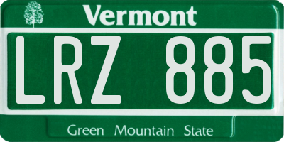 VT license plate LRZ885