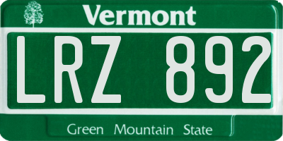 VT license plate LRZ892