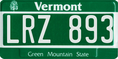 VT license plate LRZ893