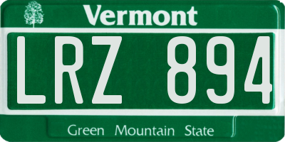 VT license plate LRZ894