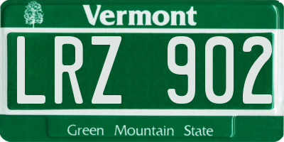 VT license plate LRZ902