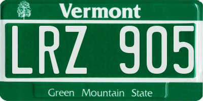 VT license plate LRZ905