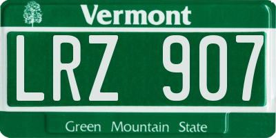VT license plate LRZ907
