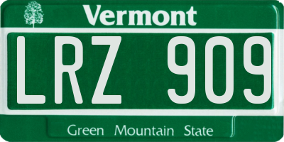 VT license plate LRZ909