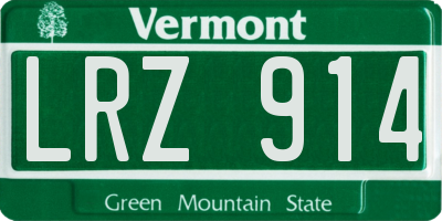 VT license plate LRZ914