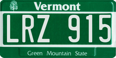 VT license plate LRZ915