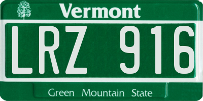 VT license plate LRZ916